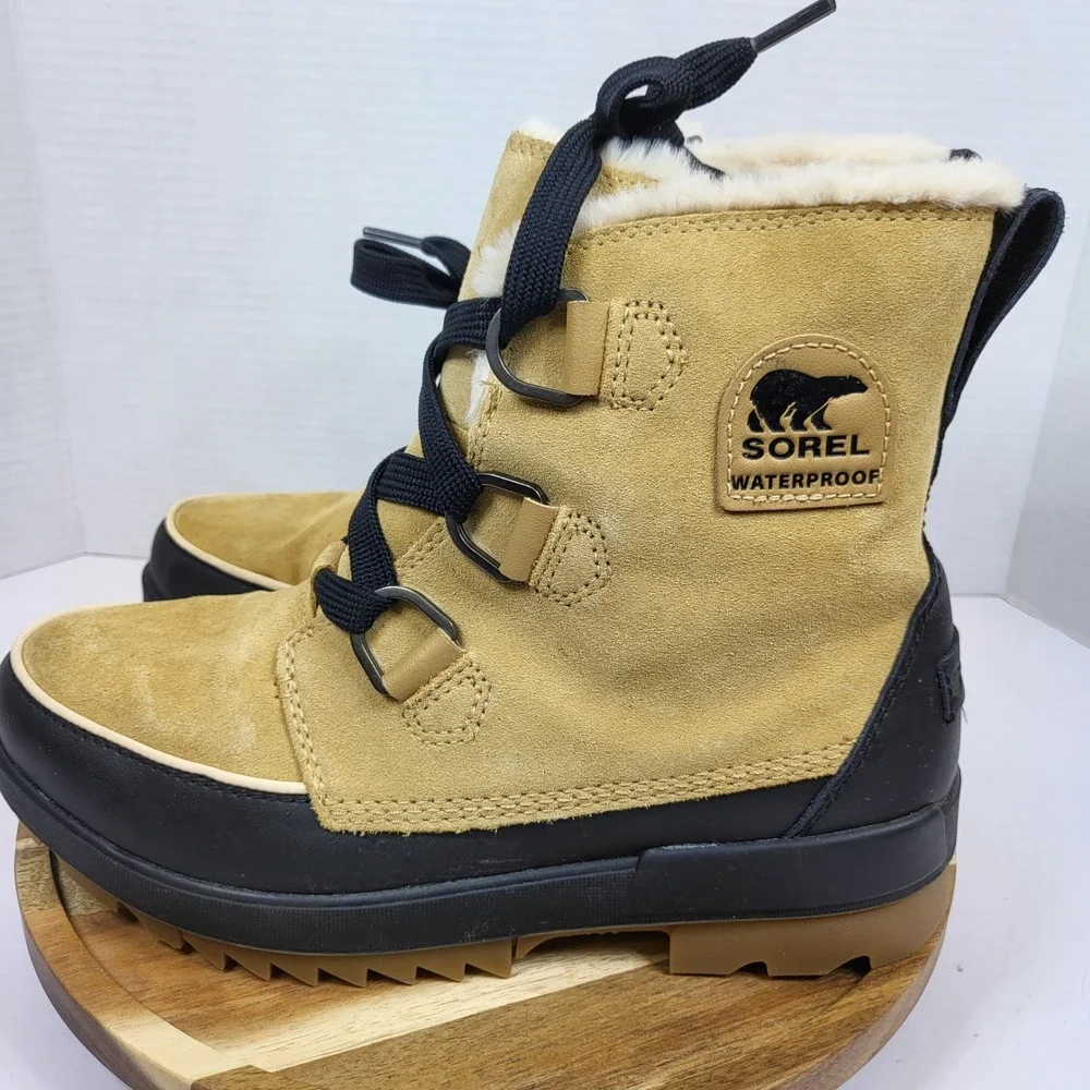 SOREL Women's Tivoli IV Camel Brown Waterproof Suede Winter Snow Boots Size‎ 10